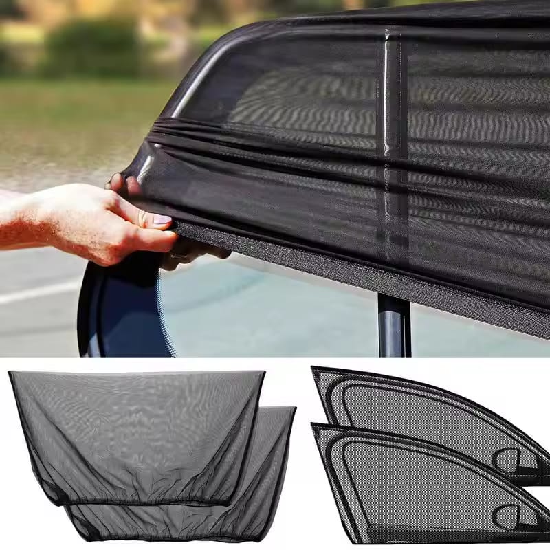 Car Rear Side Window Sunshade UV Protect Shield Mesh, Prevent Mosquito, Sunshine, Privacy Protection, Foldable Curtain - Grace Aura Store