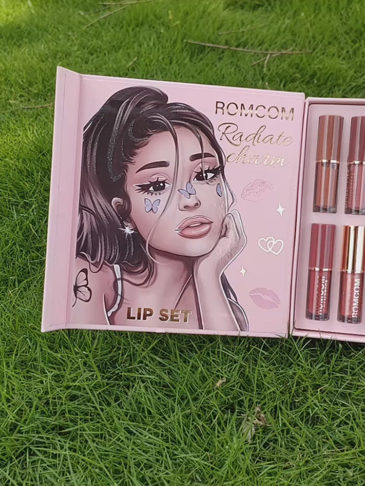 ROMCOM Imported 12 in 1 Nude Matte Ariana Grande Liquid Lipstick Makeup Set Long Lasting Durable Lip Gloss Beauty Cosmetics Set Labial